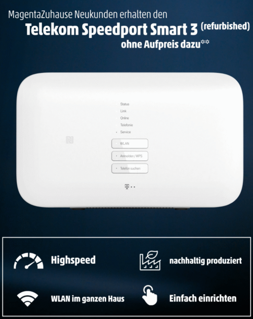 Telekom Speedport Smart 3 Router für MagentaZuhause mit Highspeed WLAN und einfacher Einrichtung.